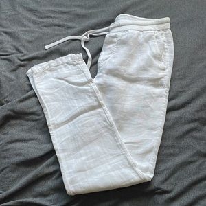 james perse white linen pants size 1